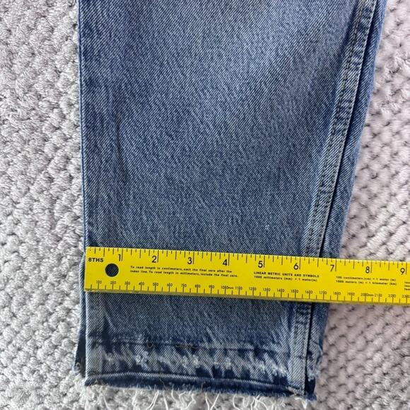 We the Free Jeans Womens 25 Blue Medium Wash Distressed Straight High Rise - Picture 13 of 14